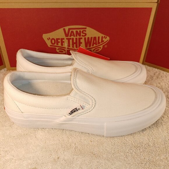 Vans Shoes - Vans Men's 4.5/Women's 6 Slip-On Pro White Canvas